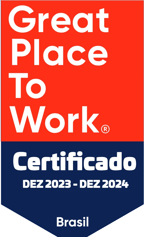 Selo Great Place To Work, certificação Brasil de dezembro de 2023 a dezembro de 2024